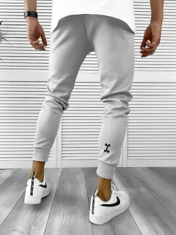 Pantaloni de trening gri, silon, conici 12379 105-2 Pantaloni de trening gri, silon, conici 12379 105-2