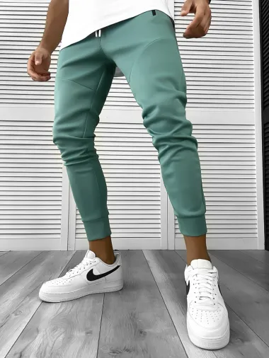 Pantaloni de trening vernil, silon, conici 12379 Y20