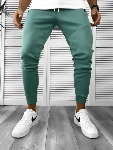 Pantaloni de trening vernil, silon, conici 12379 Y20