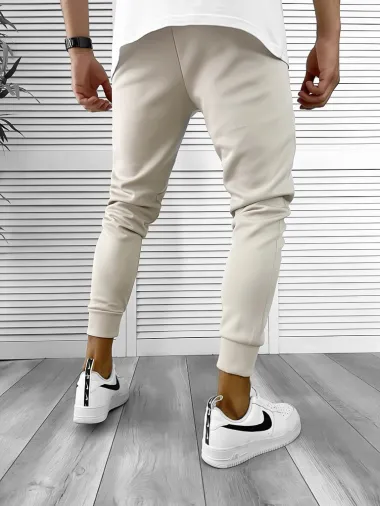 Pantaloni de trening bej, silon, conici 12377 D2-1.2