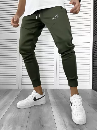 Pantaloni de trening kaki, silon, conici 12377 D3-5.2
