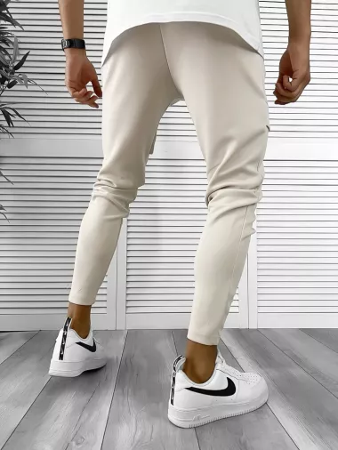 Pantaloni de trening bej , silon, conici 12374 18-3