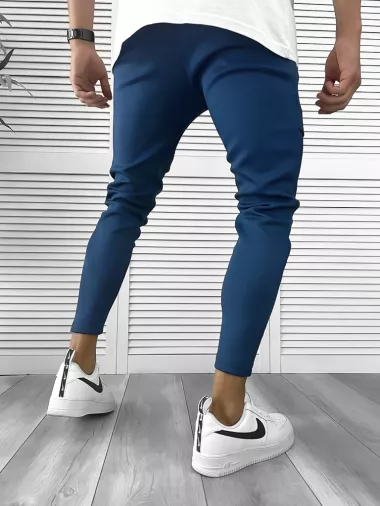 Pantaloni de trening bleumarin, silon, conici 12374 14-1.2