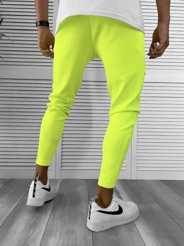 Pantaloni de trening neon , silon,conici CU MIC DEFECT DEF12374 P18-5.3