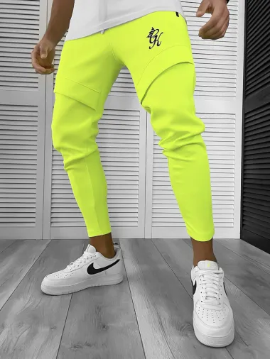 Pantaloni de trening neon , silon,conici CU MIC DEFECT DEF12374 P18-5.3