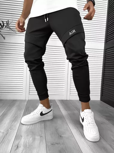 Pantaloni de trening negri conici 12360 P20-4.2