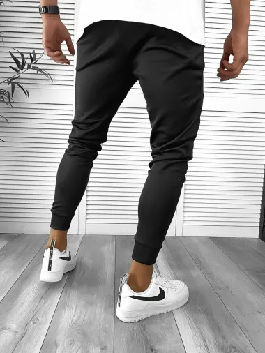 Pantaloni de trening negri conici 12616 K24