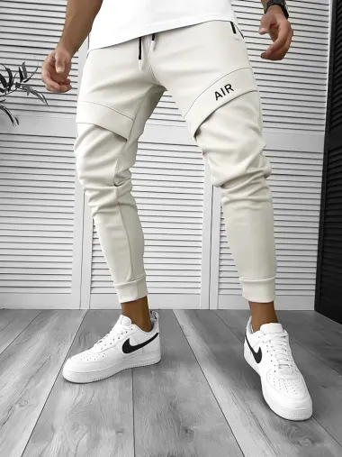 Pantaloni de trening bej conici 12360 P19-4.1