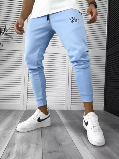 Pantaloni de trening bleu conici 12347 27-1