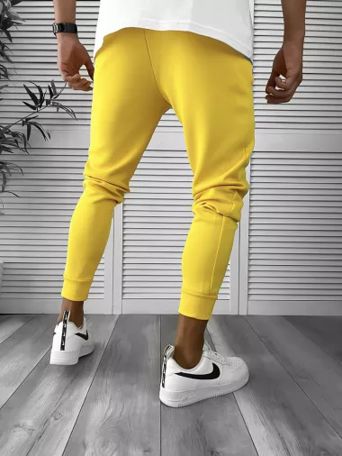 Pantaloni de trening galbeni conici 12347 13-2.2