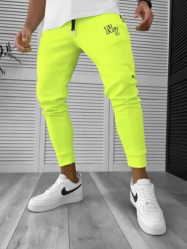 Pantaloni de trening neon conici CU MIC DEFECT DEF12347 D3-4.3