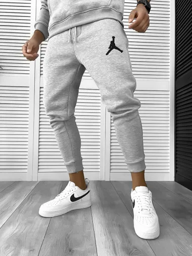 Trening barbati slim fit, vatuit, Pantaloni + Hanorac gri 12325 P20-4.2