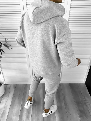 Trening barbati slim fit, vatuit, Pantaloni + Hanorac gri 12325 P20-4.2