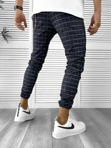 Pantaloni barbati casual in carouri 12289 S2