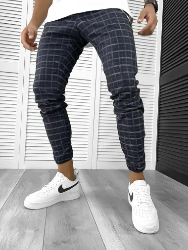 Pantaloni barbati casual in carouri 12289 S2