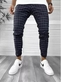 Pantaloni barbati casual in carouri 12289 S2