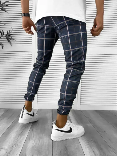 Pantaloni barbati casual in carouri 12290 D12-1.3