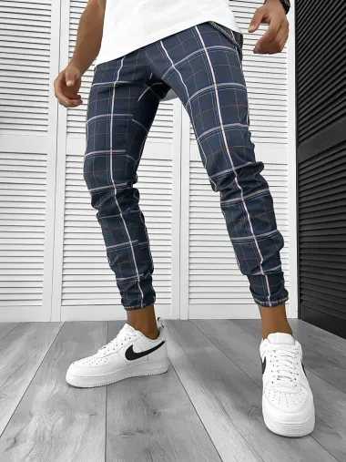 Pantaloni barbati casual in carouri 12290 D12-1.3