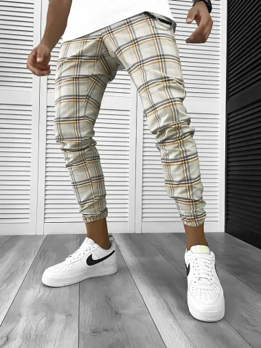 Pantaloni barbati casual in carouri 122901SD B7-5.3