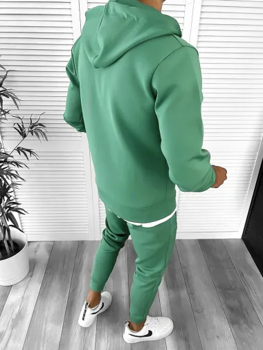 Trening barbati slim fit Pantaloni + Hanorac verde 12234 P20-3.2