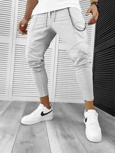 Pantaloni de trening gri conici 12236 O2-4.3