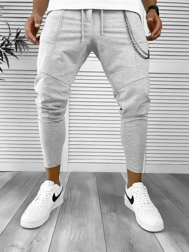 Pantaloni de trening gri conici 12236 O2-4.3