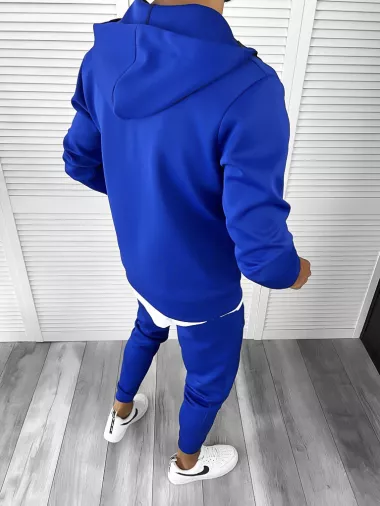 Trening barbati slim fit Pantaloni + Hanorac albastru 12181 36-4