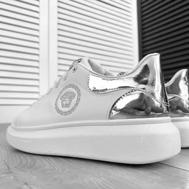 Adidasi barbati VSC casual albi FCL8013 t13-4