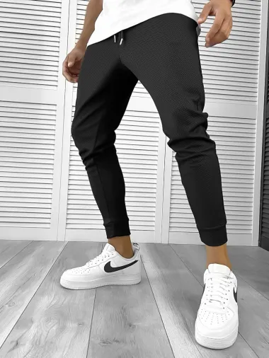Pantaloni de trening negri conici 12205 D3-2.2