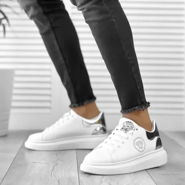 Adidasi barbati VSC casual albi FCL8013 t13-4