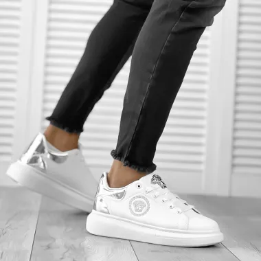 Adidasi barbati VSC casual albi FCL8013 t13-4