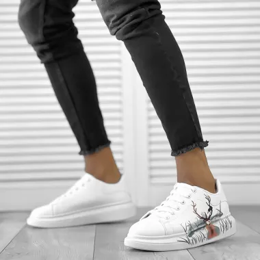 Adidasi barbati casual albi FCL8031 N11-1