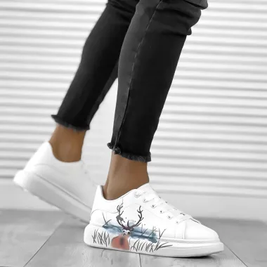 Adidasi barbati casual albi FCL8031 N11-1