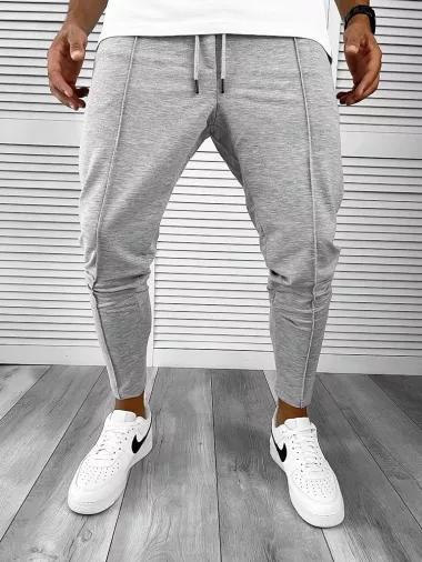 Pantaloni de trening gri deschis conici 12166 D5-2.4