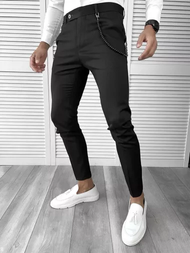 Pantaloni barbati eleganti negri 12133 O3-3.3
