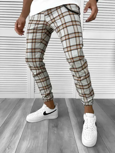 Pantaloni barbati casual in carouri 12115 D4-5.1