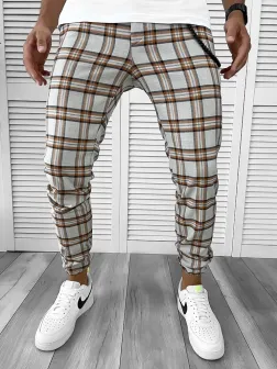 Pantaloni barbati casual in carouri 12115 D4-5.1
