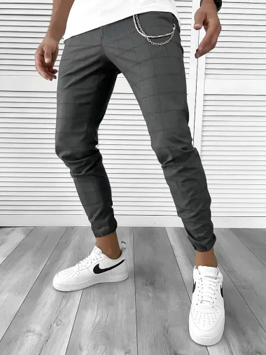 Pantaloni barbati casual in carouri 12117 i14-4.2**