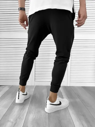 Pantaloni de trening negri conici 12110 S5-4