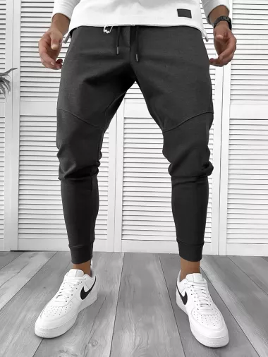 Pantaloni de trening gri conici 12107 D5-1.1