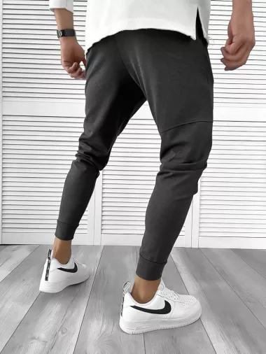 Pantaloni de trening gri conici 12107 D5-1.1