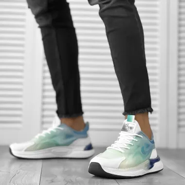 Adidasi barbati casual albi 12100 T15-4