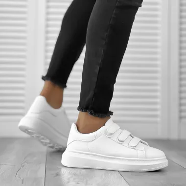 Adidasi barbati casual albi 12101 N11-2