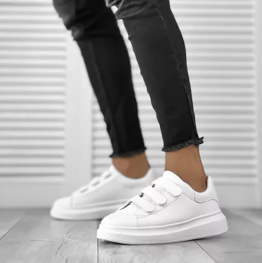 Adidasi barbati casual albi 12101 N11-2