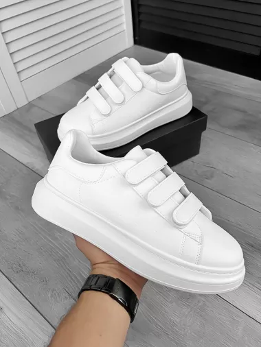 Adidasi barbati casual albi 12101 N11-2