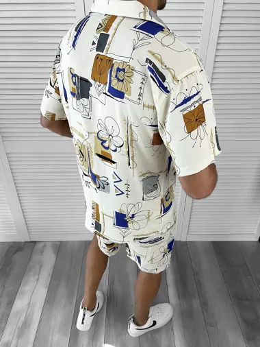 Compleu de vara camasa imprimeu + pantaloni 12058 O2-3.2