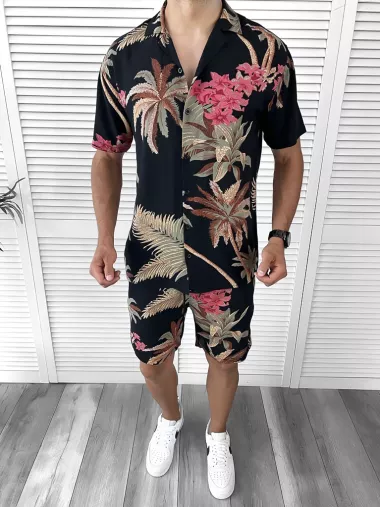 Compleu de vara camasa imprimeu + pantaloni 12066 O2-4.1