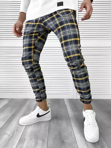 Pantaloni barbati casual in carouri 11951 I15-5 /s3