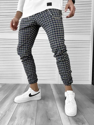 Pantaloni barbati casual in carouri 11961 70-5 E~