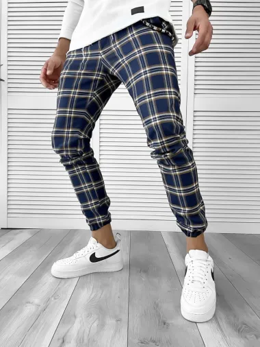Pantaloni barbati casual in carouri 11964 B2-3.2